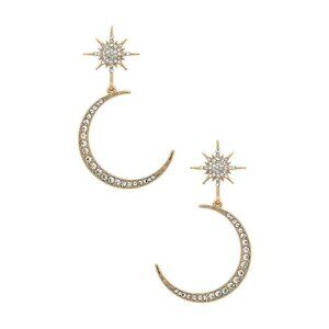 8 Other Reasons Moon And Star Earrings Gold Womens Size OS